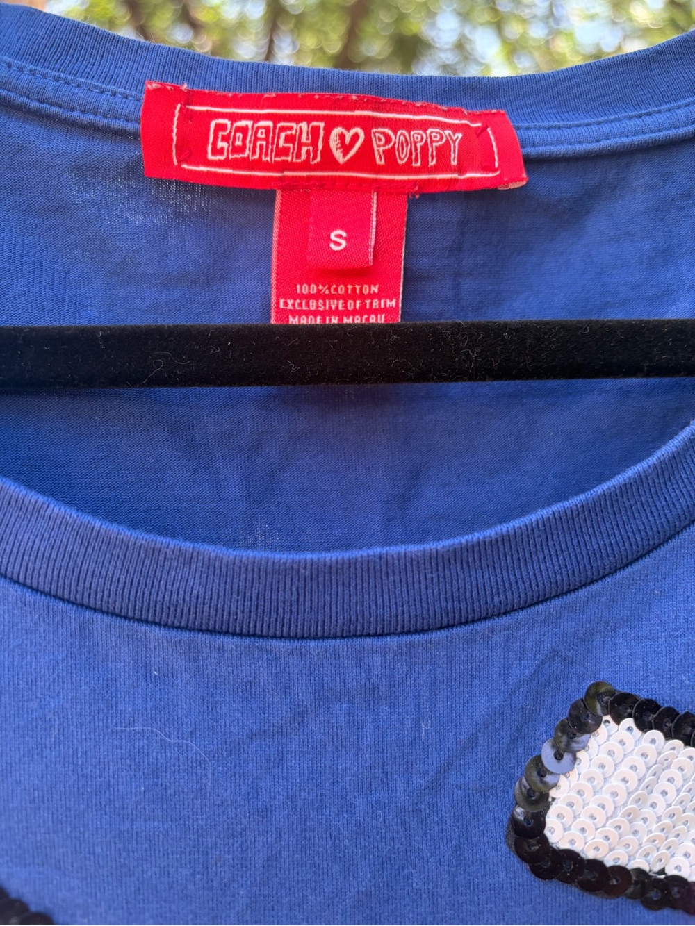 Coach Poppy Sequined Tshirt NWOT - Picture 3 of 5